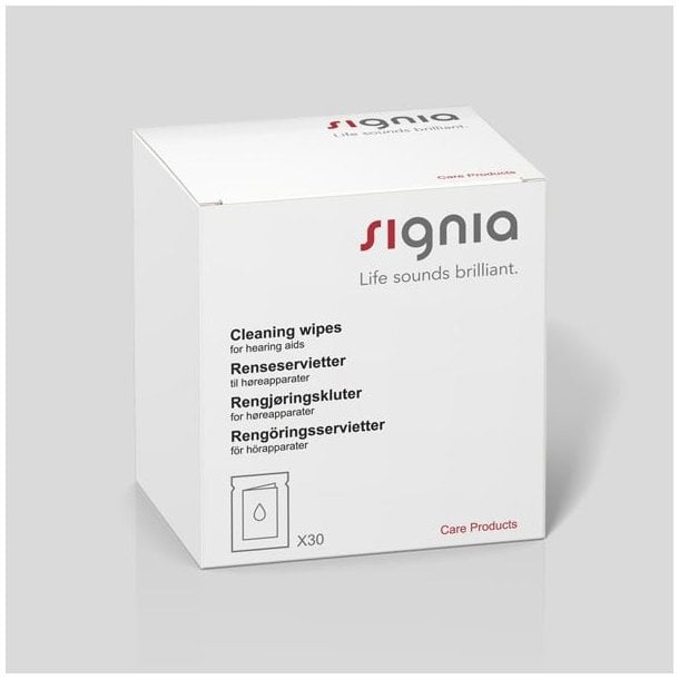 Box of Signia Cleaning Wipes